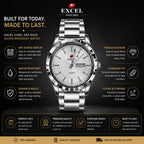 EXCEL Steel Day-Date — Silver Bracelet Watch