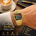 Gold Vintage Digital Watch — Retro LCD | Gold Bracelet