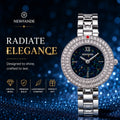 NEWFANDE Celeste Silver — Crystal Bezel Bracelet Watch
