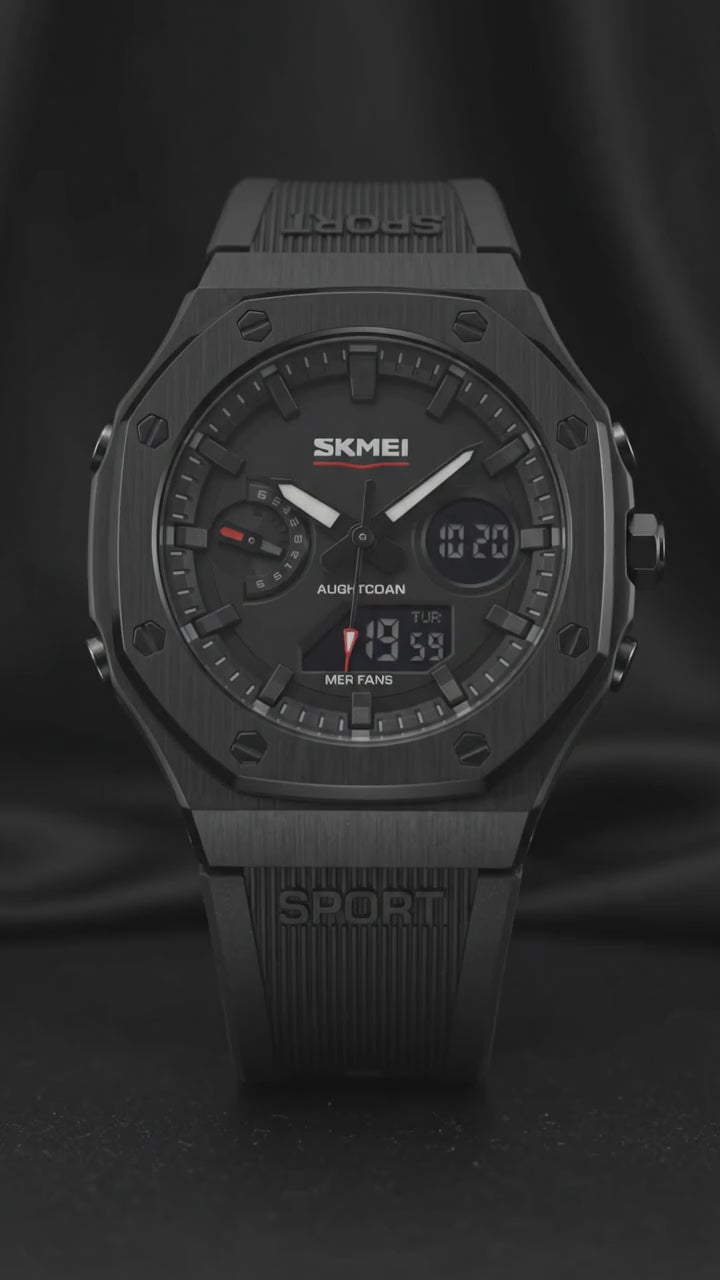 SKMEI 2312 Stealth — Sport Tactical Watch | Matte Black
