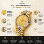 SEASTAR Champagne Duo — Fluted Bezel Classic Watch | Two-Tone