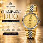 SEASTAR Champagne Duo — Fluted Bezel Classic Watch | Two-Tone