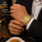 SEASTAR Champagne Duo — Fluted Bezel Classic Watch | Two-Tone