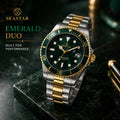 SEASTAR Emerald Duo — Rotating Bezel Dive Diver Watch | Two-Tone