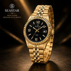 SEASTAR Gold Fluted — Fluted Bezel Classic Watch | Gold Bracelet