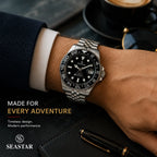 SEASTAR Onyx Steel — GMT Diver Watch | Steel Bracelet