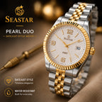 SEASTAR Pearl Duo — Fluted Bezel Classic Watch | Two-Tone