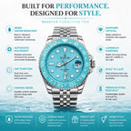 SEASTAR Turquoise Tide — GMT Diver Watch | Steel Bracelet