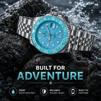 SEASTAR Turquoise Tide — GMT Diver Watch | Steel Bracelet