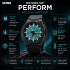 SKMEI Rugged Sport Ana-Digi Watch — Teal Dial