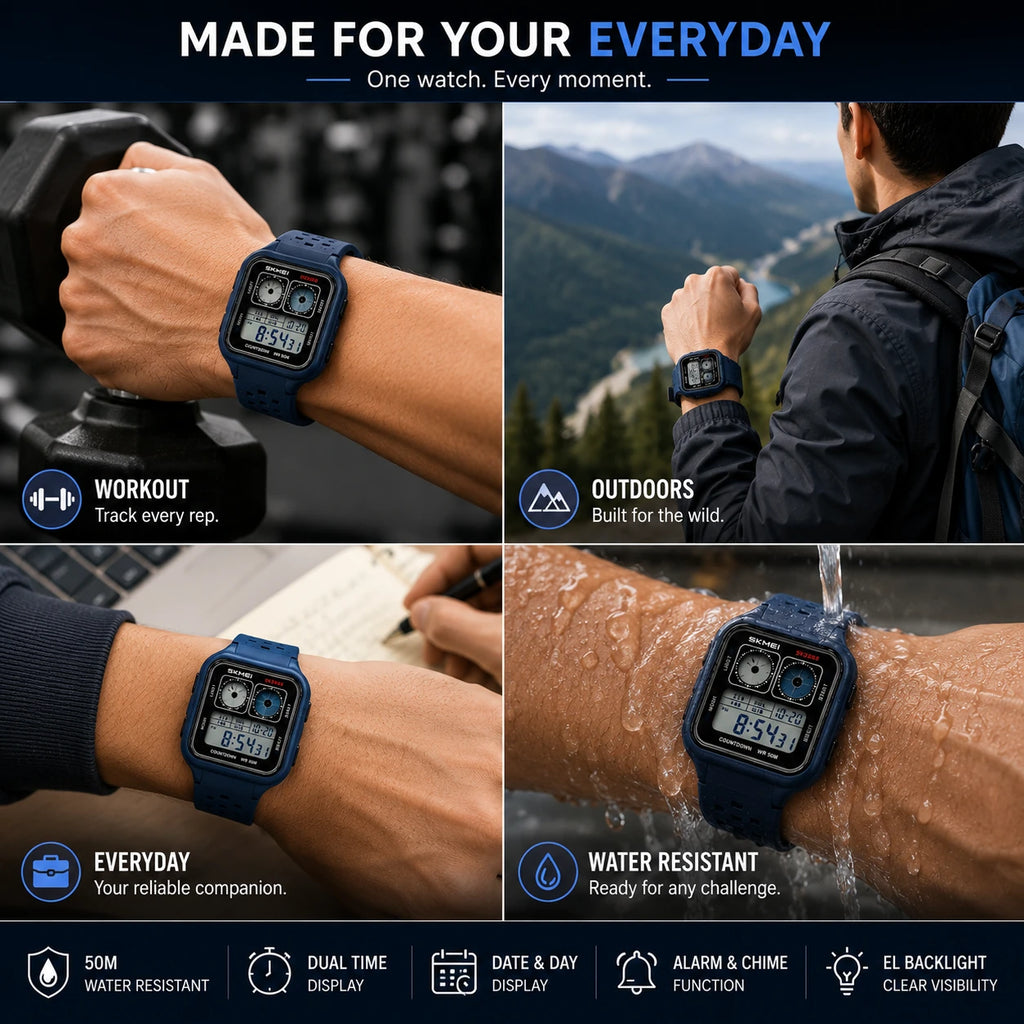 SKMEI SK2688 Digital Sport Watch — Navy