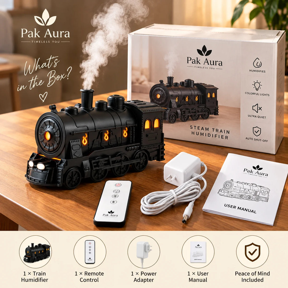 Retro Train Air Humidifier – Compact Home & Office Humidifier